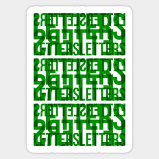 Letters Typography Stack (Green) Sticker